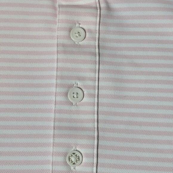 G/FORE Feeder Stripe Modern Spread Tech Pique Polo Mens XL Blush Pink - Picture 7 of 13